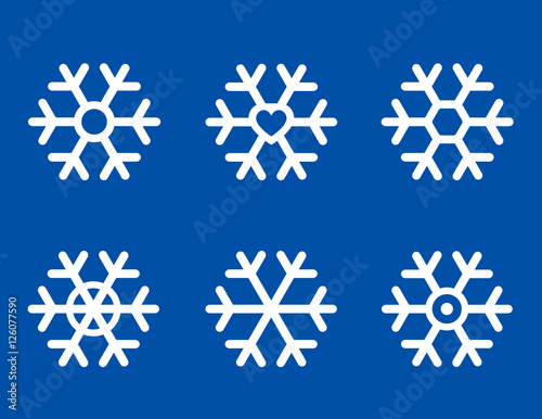 Fototapeta Naklejka Na Ścianę i Meble -  set of white snowflakes