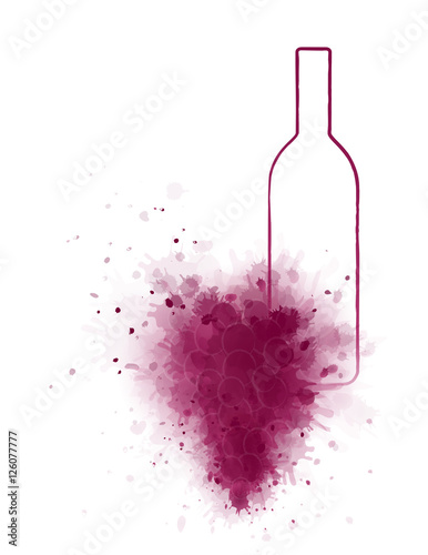 wine bottle with grape