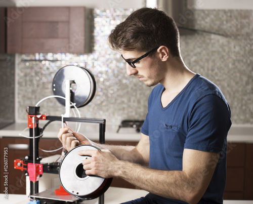 student and 3D printer