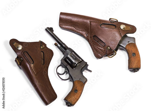 white background weapons pistol revolver