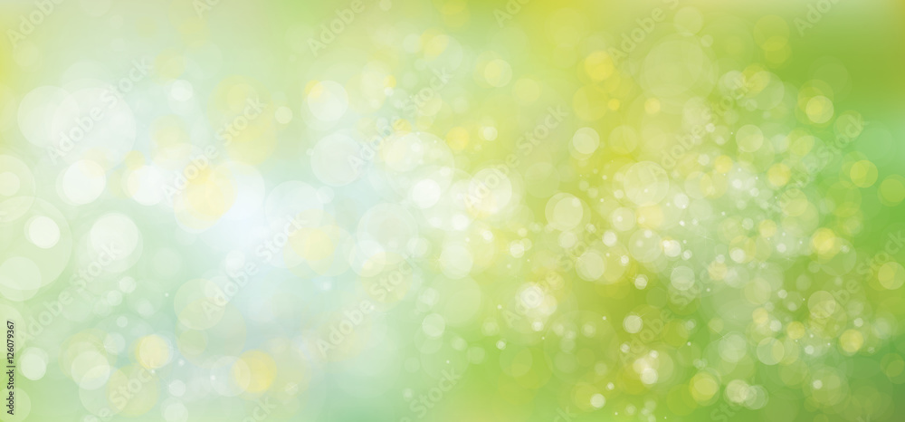 Vector lights, green,  bokeh background.