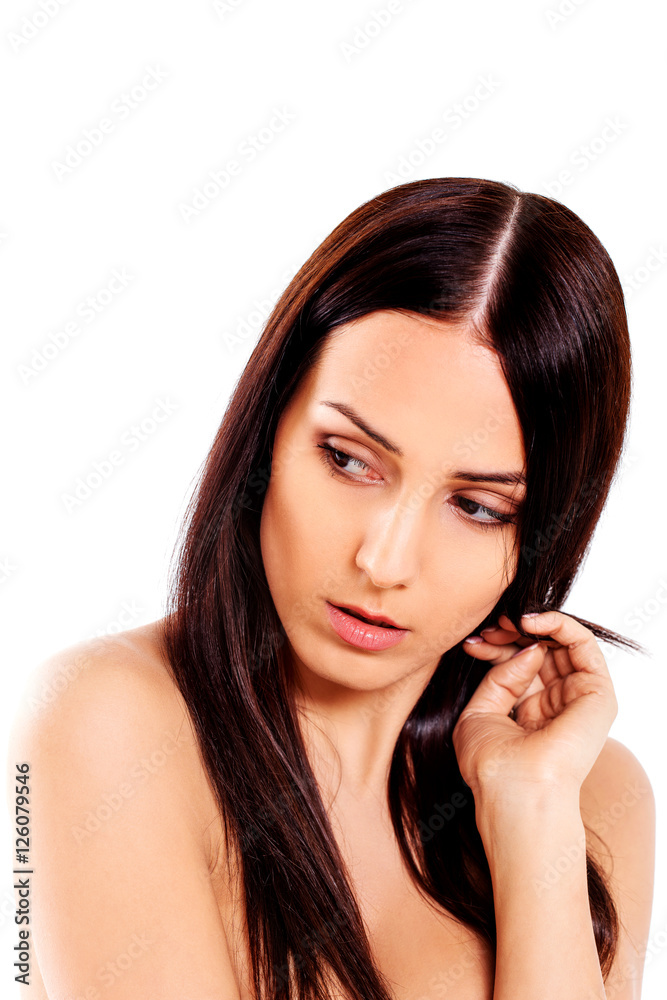 Beautiful young slim topless woman Beautiful young slim topless woman