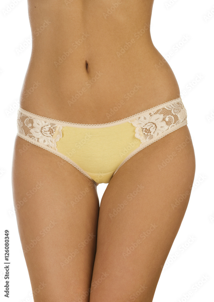 Underwear women's panties on fragment of the body