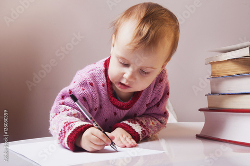 child signs a contract (humorous picture)