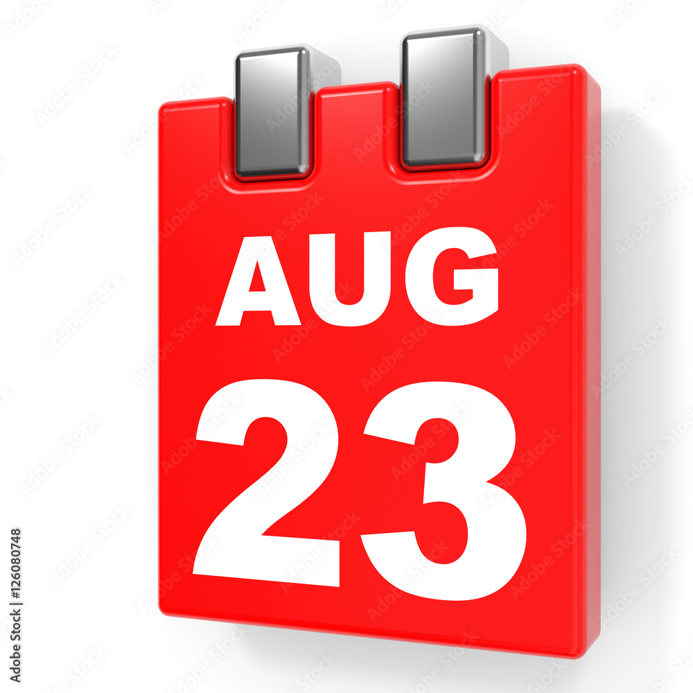 August 23. Calendar on white background. August 23. Calendar on white background.