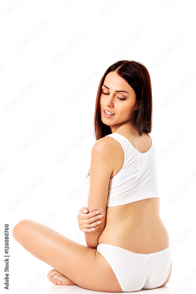 Young, sporty, fit and beautiful girl in sporty underwear. Young, sporty, fit and beautiful girl in sporty underwear.