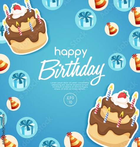 Happy Birthday Elements   Vector Illustration 