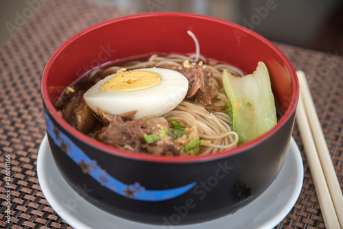 Photography hongkong style spicy beef noodle