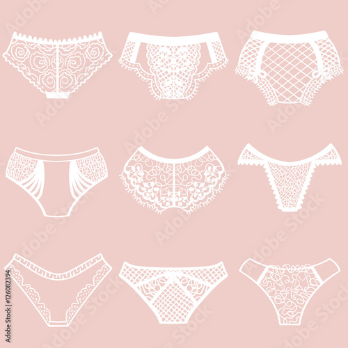 Collection of lingerie. Panty set.