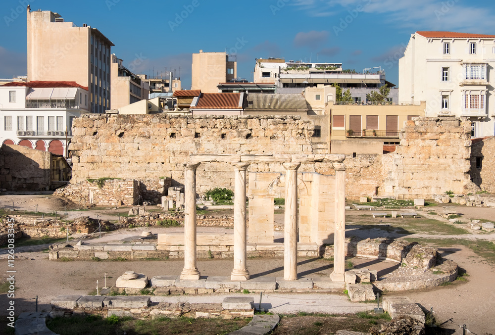 Remains of Hadrian's Library in Athens