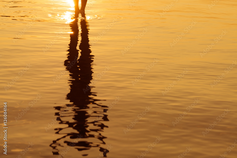 Human Reflection In Water