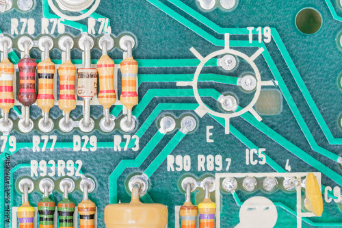 Condensers and Resistor assembly on the circuit board