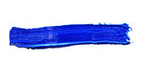 Dark blue stroke of the paint brush isolated
