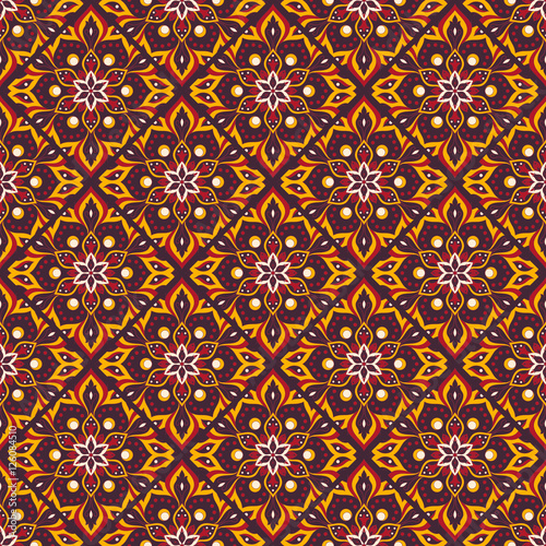 Seamless hand drawn mandala pattern.