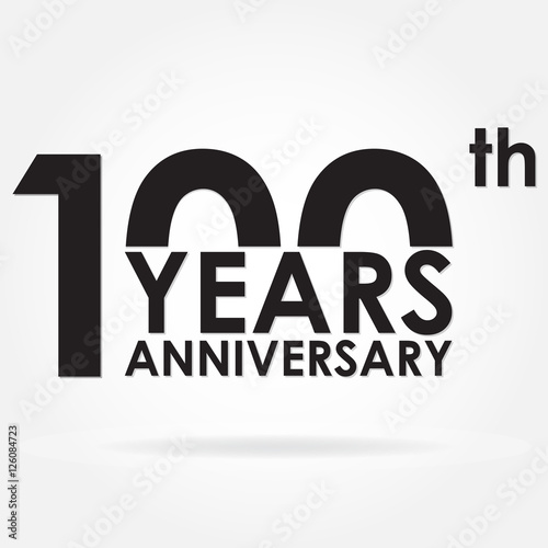 100 years anniversary sign or emblem. Template for celebration and congratulation design.Vector illustration of 100th anniversary label.