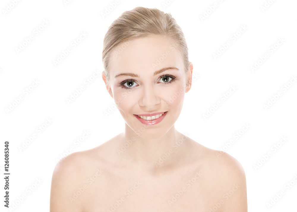 Natural beauty girl with good skin smiles Natural beauty girl with good skin smiles