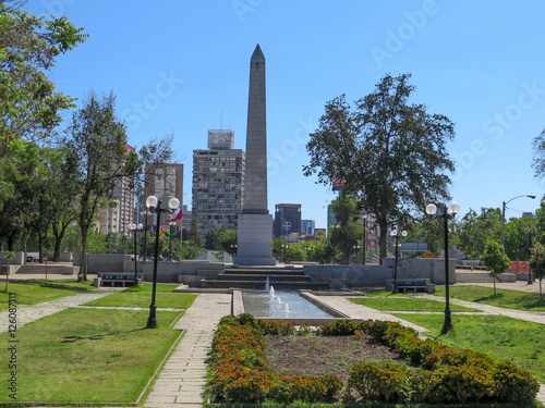 Obelisk at Italia Square in Santiago de Chile, Chile