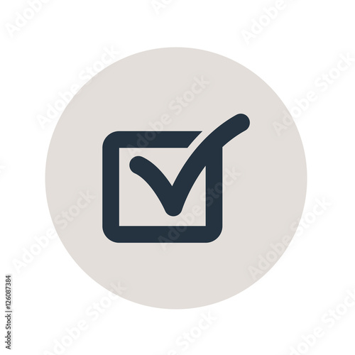 Icono plano casilla verificacion en circulo gris