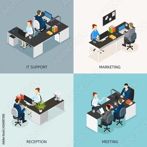 Office Isometric Icon Set
