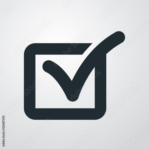 Icono plano casilla verificacion en fondo degradado