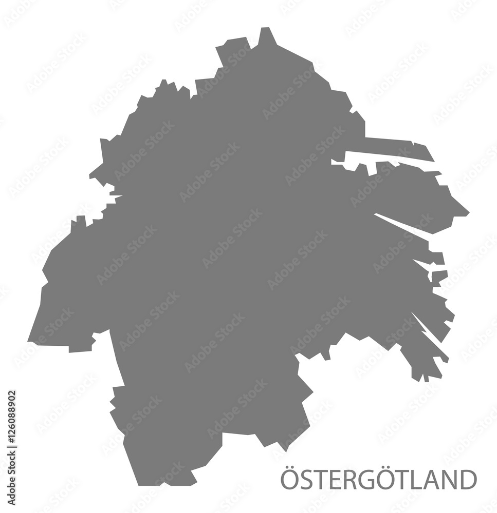 Ostergotland Sweden Map grey