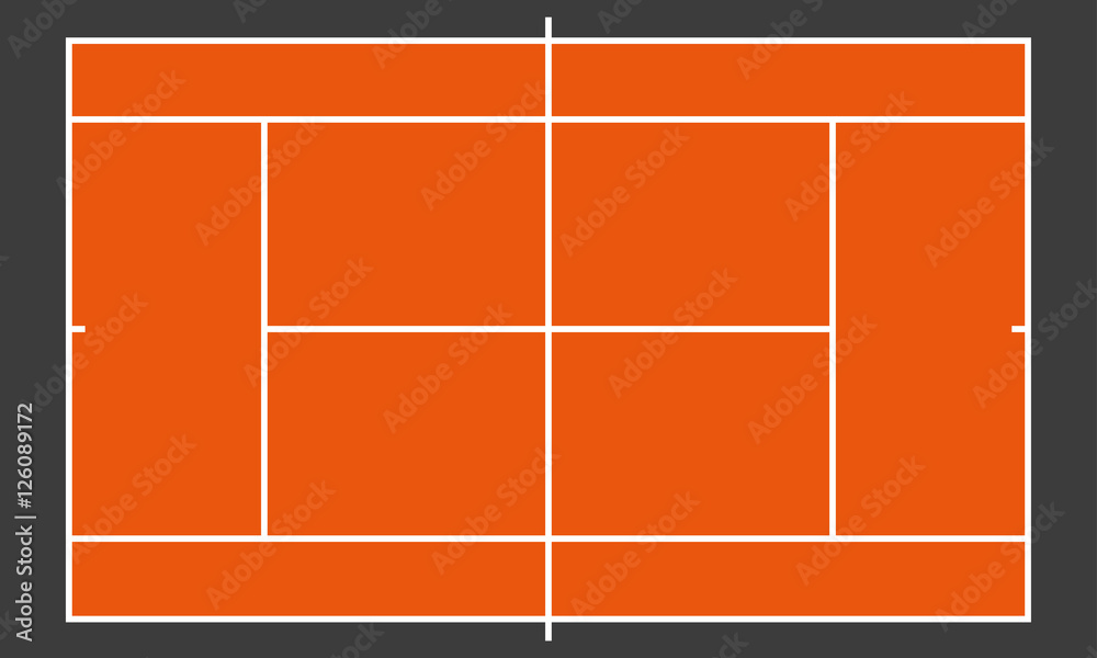 © metelsky25 - Tennis court or field. Realistic blackboard for tactic plan. Colorful vector illustration.