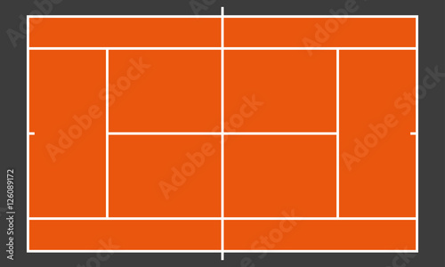 Tennis court or field. Realistic blackboard for tactic plan. Colorful vector illustration.