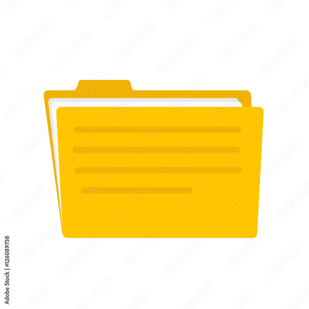 Vector illustration of yellow stationery folders on a white back Vector illustration of yellow stationery folders on a white back