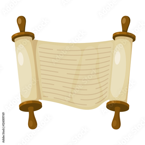 Vector illustration of papyrus on a white background. Scroll pap