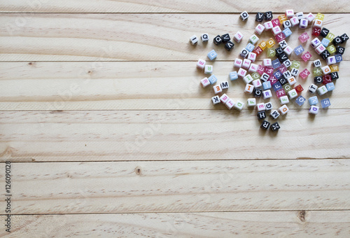 bead on the wooden floor