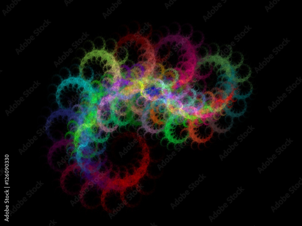 Abstract fractal with multi-colored pattern