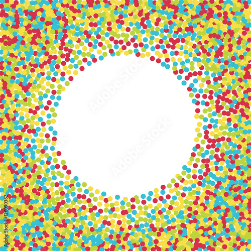 Colorful dots round frame