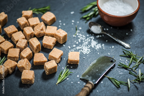 traditional fudge with sea salt and herbs