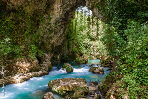 Obraz na płótnie God's bridge in Lithino, Greece w salonie