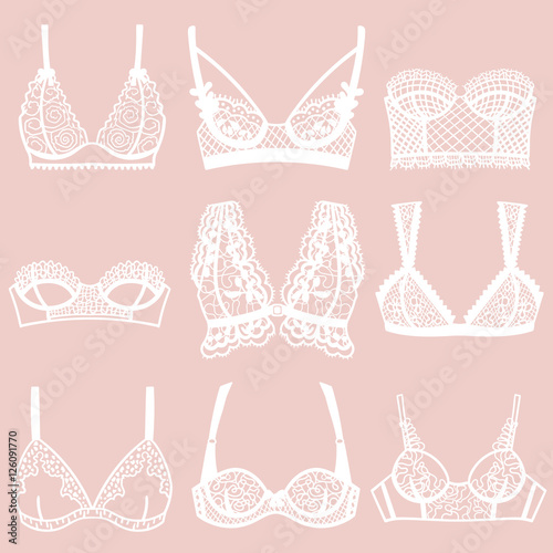 Collection of lingerie. Bra set.