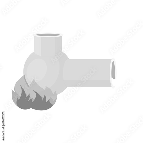 Hashish pipe icon in monochrome style isolated on white background. Drugs symbol stock vector illustration.