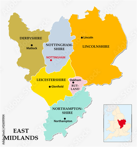 east midlands administrative map