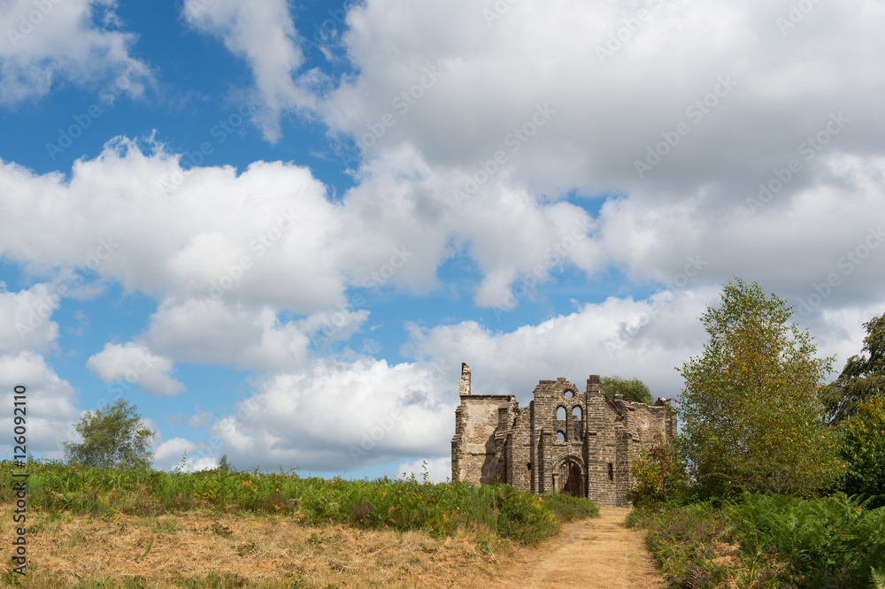 Broken chapel on mountain