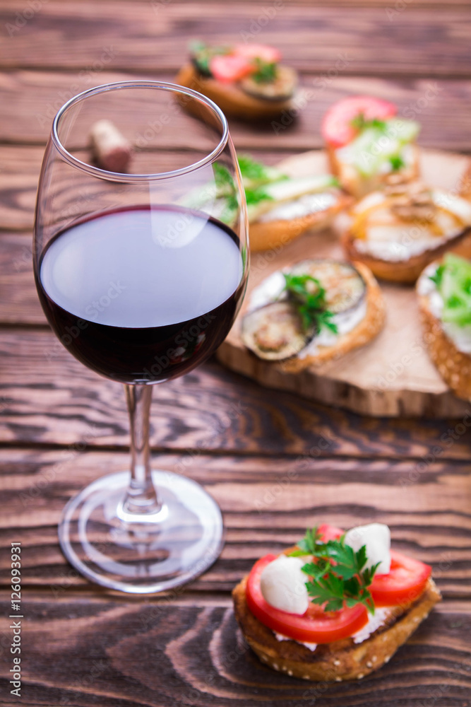 Brushetta set for wine Brushetta set for wine
