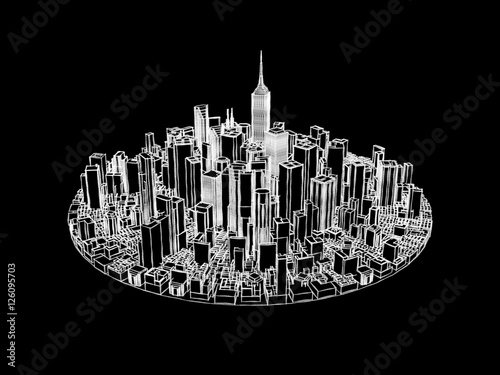 3d city circle.Isolated on ...