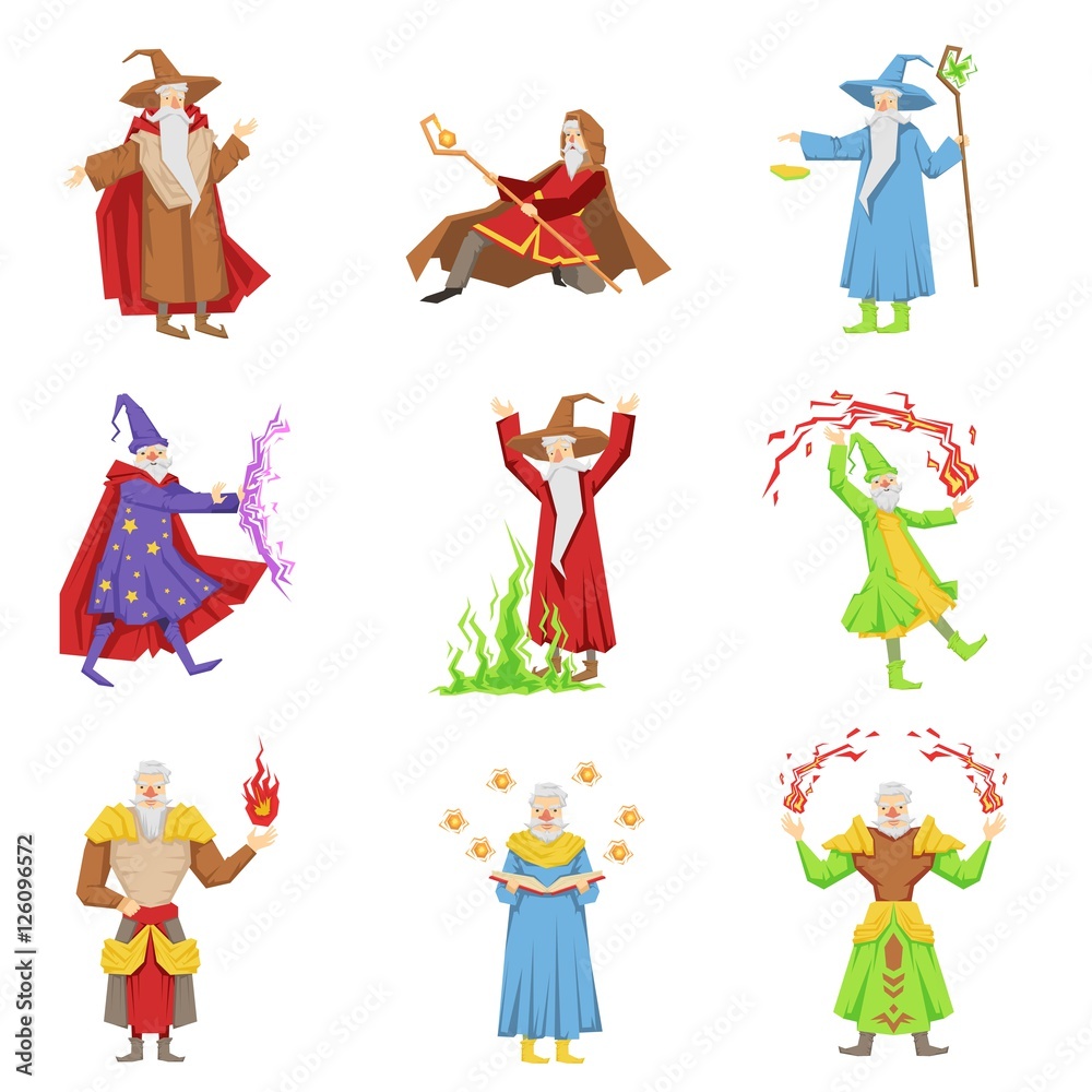 Classic Fantasy Magicians Set Of Characters Classic Fantasy Magicians Set Of Characters