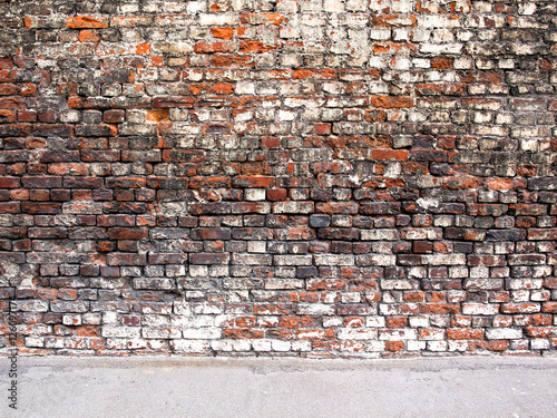 detail of ancient brick wall