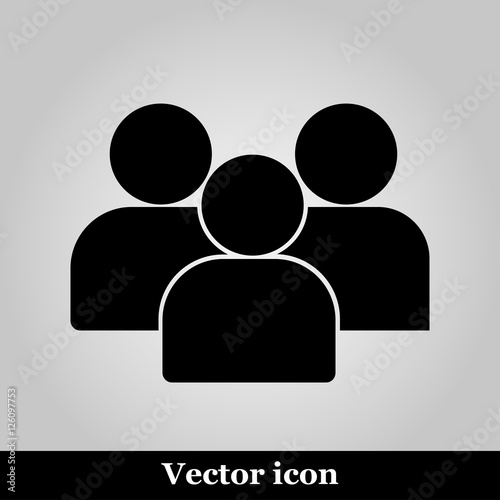 Illustration of Flat Group of People Icon Vector Symbol Background