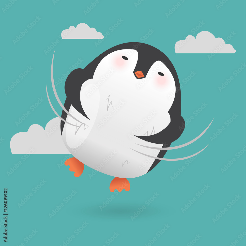 Cartoon penguin character. Funny bird. Cartoon penguin character. Funny bird.