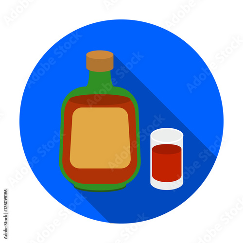Herbal liqueur icon in flat style isolated on white background. Alcohol symbol stock vector illustration.