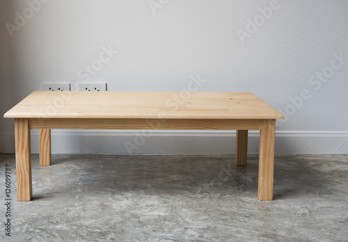 Wood table in modern room,work space