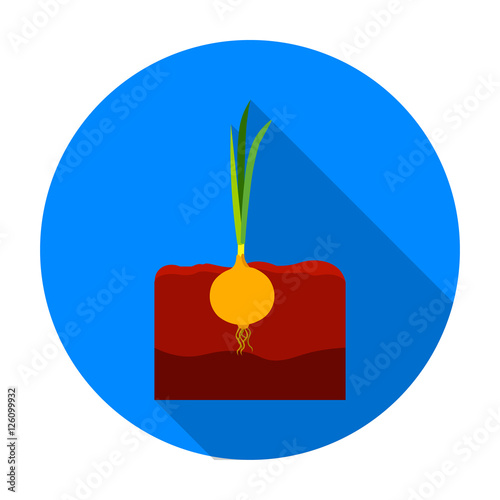 Onion icon in flat style isolated on white background. Plant symbol stock vector illustration.