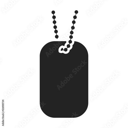 Military tag icon in black style isolated on white background. Weapon symbol stock vector illustration.