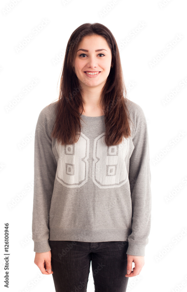 Blonde girl posing isolated Blonde girl posing isolated