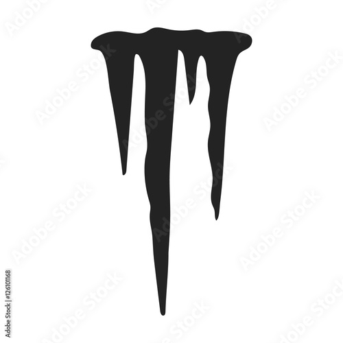 Valokuvatapetti Icicles icon in black style isolated on white background